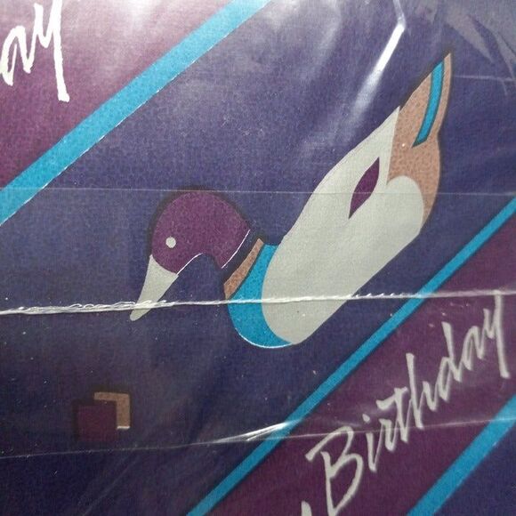 Vintage American Greetings Happy Birthday Ducks Gift Wrap Sheet-Fathers Day-NEW - Picture 6 of 6